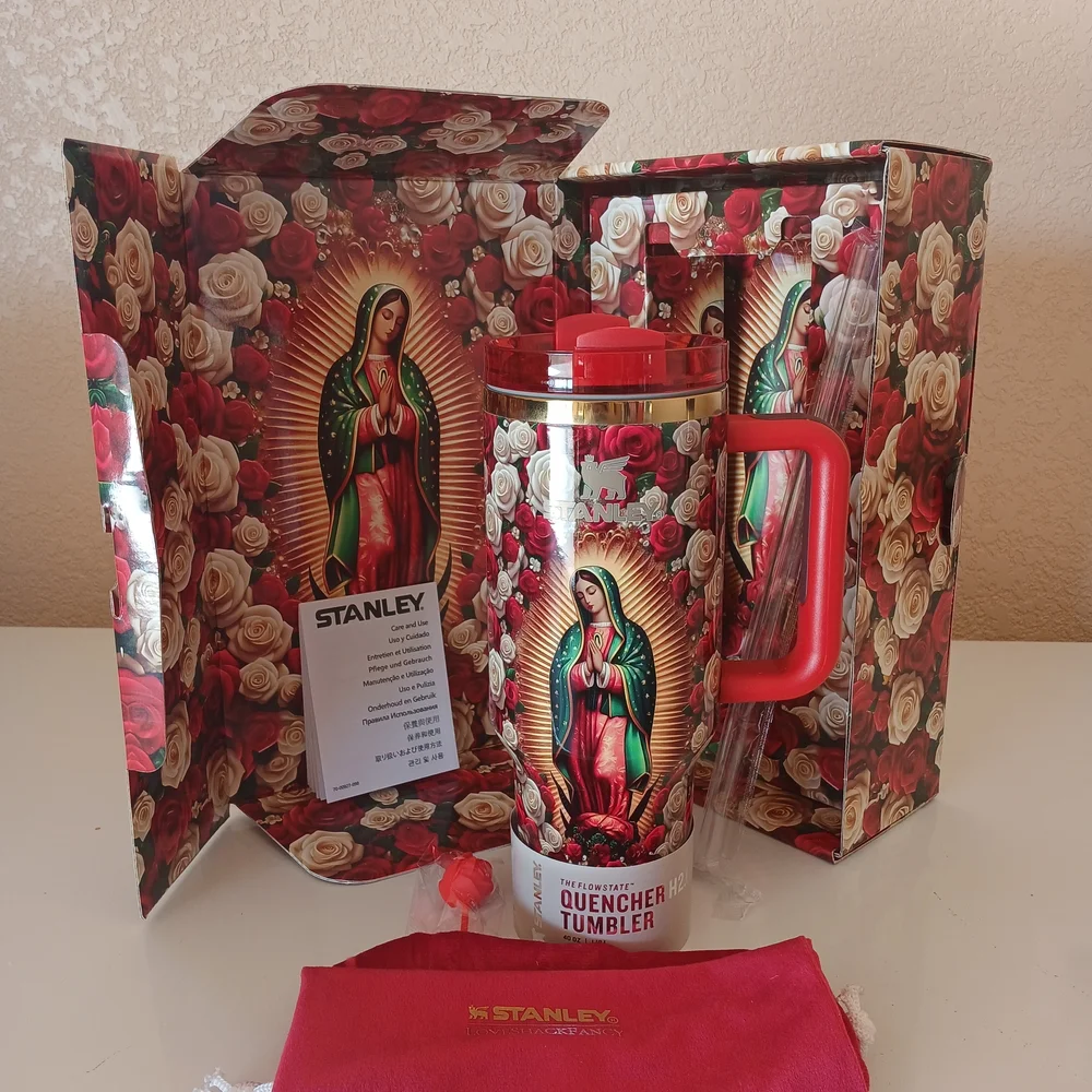 Stanley Virgin of Guadalupe Floral Tumbler - Red and Green - Picture 2 of 2